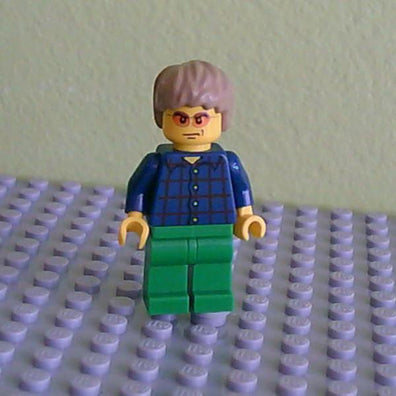 LEGO Minifigure-Lego Brand Store Male, Plaid Button Shirt (no back printing) {Manchester}-Lego Brand Store-TLS064-Creative Brick Builders